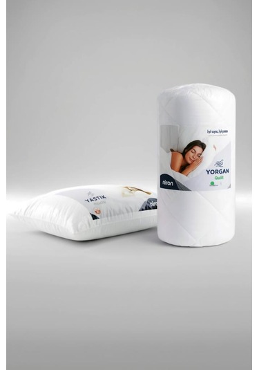 Niron Tek Kişilik Yorgan + 1 Adet Yastık Seti 155x215 Cm 4 Mevsim Mikrofiber Konfor Beyaz