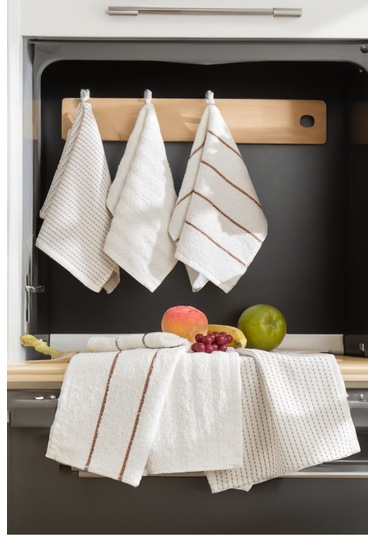 Rebeka Home Collection Sophia El Yüz Mutfak Havlu Seti 6'lı 30 x 50 CM Krem