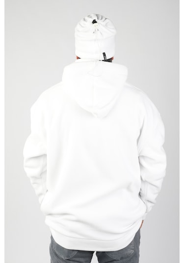 Unisex Kapüşonlu Polar  Beyaz