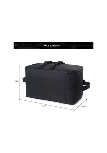 Açık Hava Kamp Pikniği Katlanabilir Taşınabilir Alet Saklama Çantası Siyah