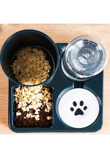 Ecronicword 2'si1 Arada Otomatik Evcil Hayvan Su Çeşmesi Besleyici Kedi Köpek