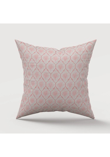 Melisa Damask Baskılı Duck Kumaş Pembe Kırlent 45 45 Cm - 747 45 x 45