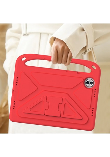 Honor Pad 10 Kılıf El Tutacağı Destekli Tablet Eva Kılıfı - Kırmızı Tablet Kılıfı