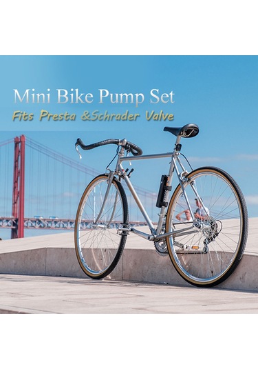 Yaleker Bisiklet Lastik Şişirici Seti B - Mini Taşınabilir, Presta-schrader Valfi Desteği, Pratik Tamir Aletleri İçeren El Operasyonlu Hızlı Şişirme
