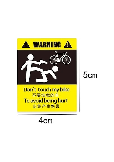 Stil A-1pc Bisikletime Dokunmayın Bisiklet Uyarı Çıkarılabilir Etiket Yansıtıcı Macun Mtb Su Geçirmez Dekoratif Bisiklet Aksesuarları 4 Türleri Sarı - Siyah