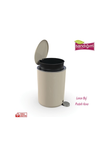 Primanova Lenox Pedallı Çöp Kovası 5 Lt Beyaz