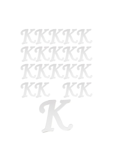 Kına Atölyesi 20 Ad Karışık Pleksi Harfleri 4Cm Gümüş