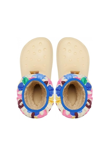 Crocs Classic Neopuff Geo Shapes Boot K Çocuk Çizmesi - Bej / Multi Bej