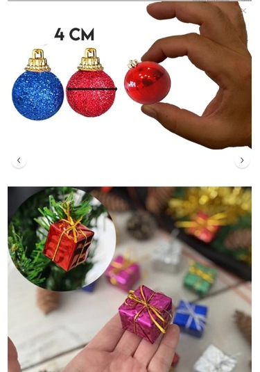 18 Parça Yılbaşı Ağacı Top Süs Noel Adam Top Süs Hediye Paketi