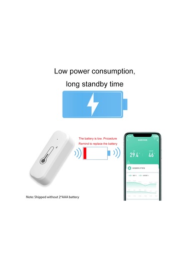 Folinda Tuya Wifi Akıllı Sıcaklık Nem Sensörü - Cihaz Senkronizasyonu, Mobil Uyarılar Ve Gerçek Zamanlı İzleme, 1 Adet Pil Dahil Değil
