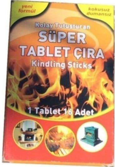 Süper Tablet Çıra 1 Tablet 16 Adet - Mangal Soba Tutuşturucu