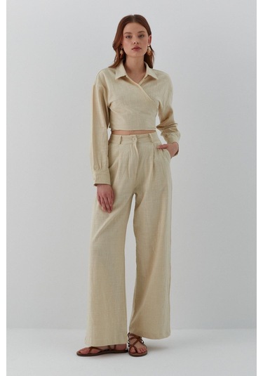 Bağlamalı Takım Bej Bej