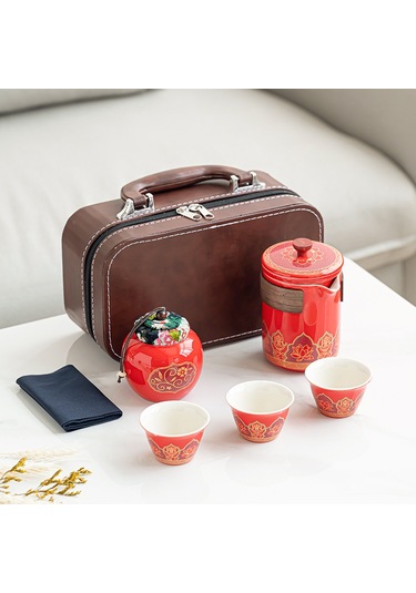 Seyahatçay Seti Küçük Set Taşın Dekolama Kırmızı Kırmızı