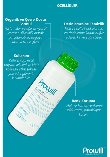 Organik Halı Şampuanı 1 Litre - Halı Yıkama Şampuanı Tekli