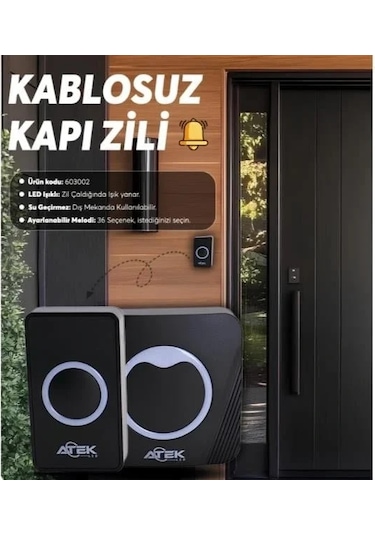 Kablosuz Su Geçirmez Kapı Zili 4887