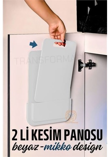 Modacar 2 Li Kesim Panosu Stantlı Yapışkanlı Kesim Tahtası Beyaz Mikko Design Çok Renkli