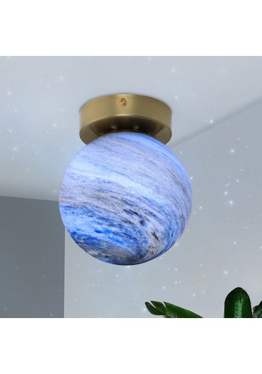 Springsun Modern Duvar Aplik Led Aydınlatma - 3 Renk Seçenekli Yatak Odası Ve Salon İçin Bakır & Mavi Bakır - Mavi