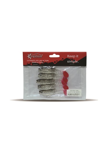 Captain 3569 Style Soft 8Cm Levrek Silikonu 5Li Paket Suni Yem