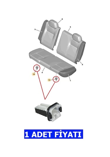 Arka Koltuk Altı Klips Segman 301 208 C-elysee C3 Cactus Corsa F