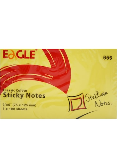 Eagle 75x125 mm Klasik Renk Yapışkanlı Not Kağıdı 100 Yaprak (655