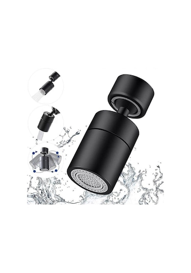Sunup Sn-29318 Çift Hız Ayarlı Siyah Musluk Başlığı