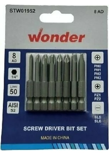 Wonder Düz Yıldız Bits Uç Seti 25-50mm 4 Lü Sl6,ph2