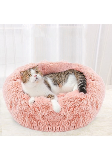 Geeroyoo Puding Kedi Yatağı Yumuşak Plüş Öz Oturma Isıtmalı