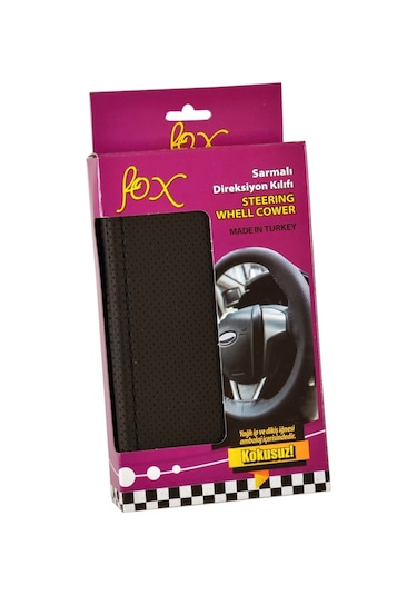 Fox D-124 Dikmeli Noktalı 38 Cm Siyah Direksiyon Kılıfı