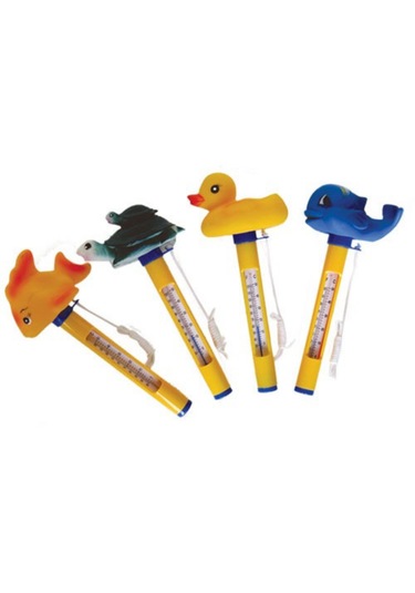 4 Adet Havuz Termometre Hayvan Figürlü Yüzer İpiyle Birlikte