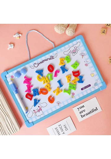 Mufunye Harfli Asılı Silinebilir Manyetik Yazı Tahtası, Küçük Beyaz 40x30cm Beyaz