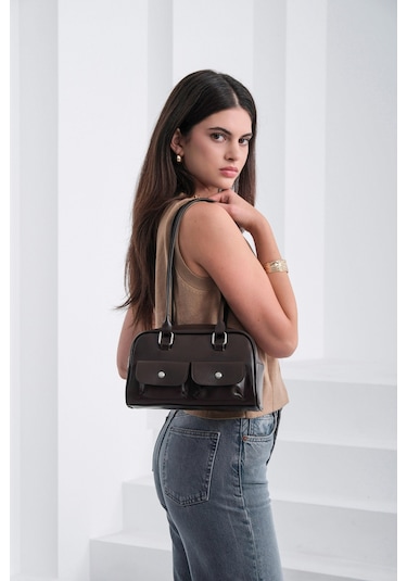 Rhan Retro Baget Çantası Kahve Kahve