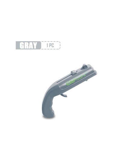 Gri Taşınabilir Kap Tabancası Yaratıcı Uçan Kapak Başlatıcısı Şişe Bira Açacağı Bar Aracı İçecek Açılış Tabancası Şekilli Şişe Kapakları Atıcı Gri