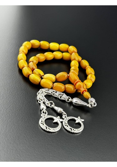 Havşalı Sıkma Kehribar Tesbih Hcz-model Pplhly Sarı