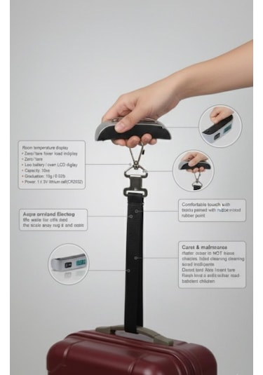 Plt Power 50 Kg Elektronik Valiz Terazisi - Dijital Lcd Ekranlı Çok Renkli