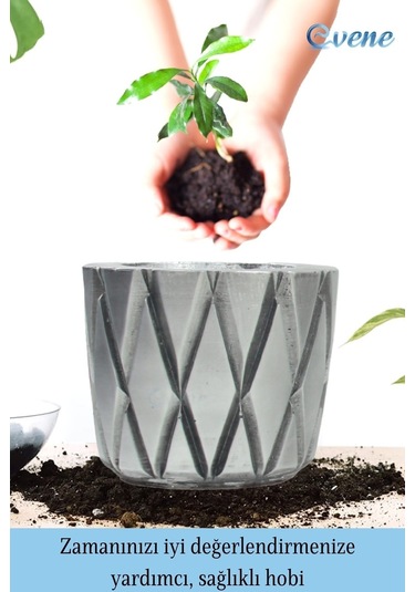 Saksı Çiçek Kaktüs Saksısı Lüx 11 Cm Altın Eskitme Varak Boyalı Baklava Desen Saksı Çiçeklik - Gümüş Eskitme