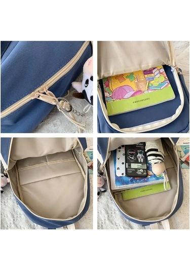 Naylon Büyük Kapasiteli Sırt Çantası Genç Erkek Kız Saf Renk Çok Renkli