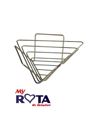 Üçgen Sepet, Meyve Sepeti, Ekmek Sepeti, Modern Tel Sepet Gold