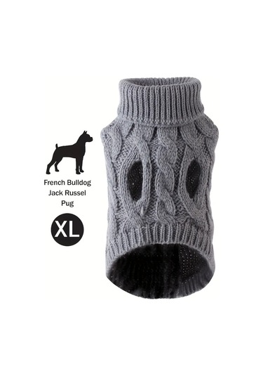 Elmpaly Gri Xl Kedi Ve Köpek Kazak Yumuşak Akrilik Kışlık Giysi 7 Renk