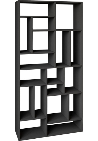 Nicola Kitaplık 18 Raflı, Modern Kütüphane Antrasit