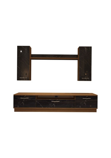Decoraktiv Trendstyle 5d Mdf Tv Ünitesi Tv Sehpası Ceviz - Siyah Mermer