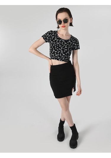 Colin's Dar Kesim Mini Siyah Kadın Etek CL1064487_Q1.V2_BLK