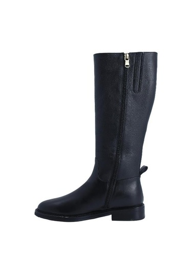 Poletto Hakiki Deri Sıyah Çizme Düz 5780 53 S-2314 Siyah