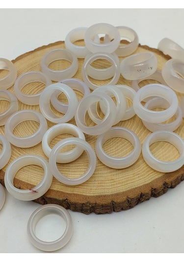 Akik Taşı Kalın Boy Yüzük Sisli Alacalı 11 4mm Kalınlık 59960 Bakır