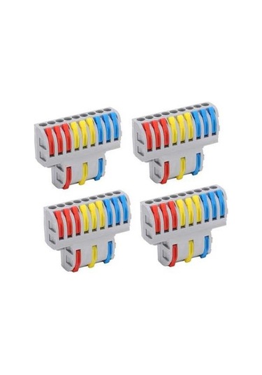 Besthome1 5 Adet Nylon Şalterli Hızlı Bağlantı Terminali, 9'dan 3'e Çeviri, 32a 250v, Alev Engelleme, Ev Ve Endüstriyel Kullanı