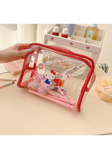 Tuomeng Hello Kitty Şeffaf Makyaj Çantası