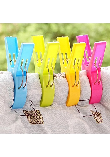 4 Parçalı Set-b-satış 4 Adet/takım Plastik Askı Klipleri Çamaşır Elbise Plaj Havlusu Pimleri Yaylı Kelepçe Büyük Klipler Varış