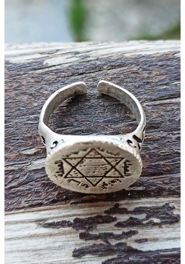 Antik Gümüş Kaplama Davut Yıldızı Süleyman Mührü Şekilli El Yapım - 548973757 Çok Renkli