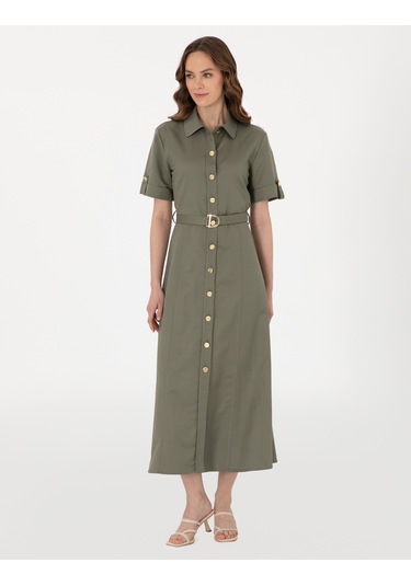 Pierre Cardin Kadın Haki Elbise Dokuma 50301025-vr027 Haki