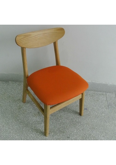 Suntek Turuncu Kilitli Tokalı Streç Yemek Odası Sandalyesi