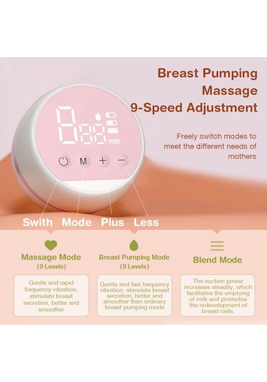 Dr.isla Otomatik Elektrikli Göğüs Pompası Usb Şarj Edilebilir Taşınabilir Göğüs Pembe